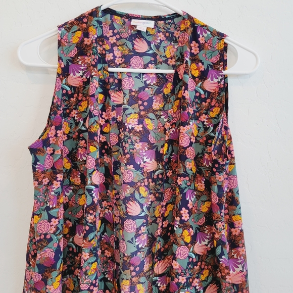💕 LuLaRoe Colorful Floral Print Joy Vest Women's Size Small - Picture 12 of 13